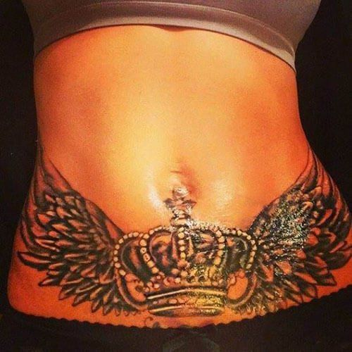 Crown Tummy Tuck Tattoo