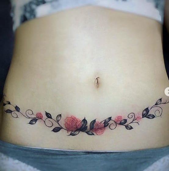 Elegant Tummy Tuck Tattoo