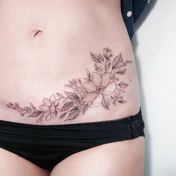 Side Tummy Tuck Tattoo