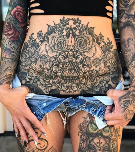 Third Eye Tummy Tuck Tattoo