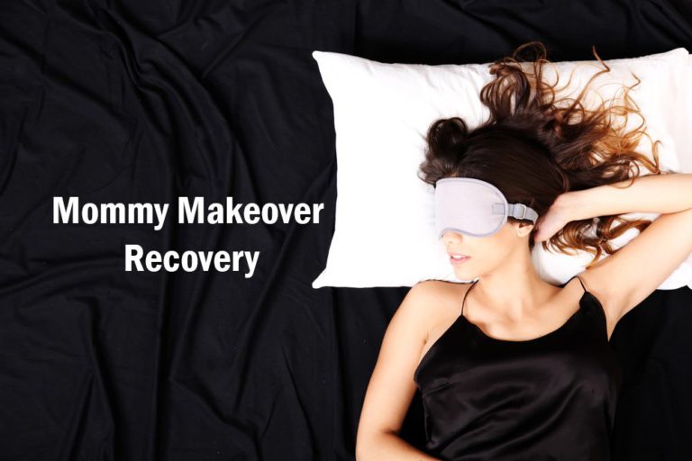 woman sleeping Mommy Makeover Recovery
