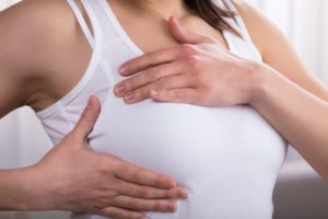 Woman Massage after Breast Augmentation