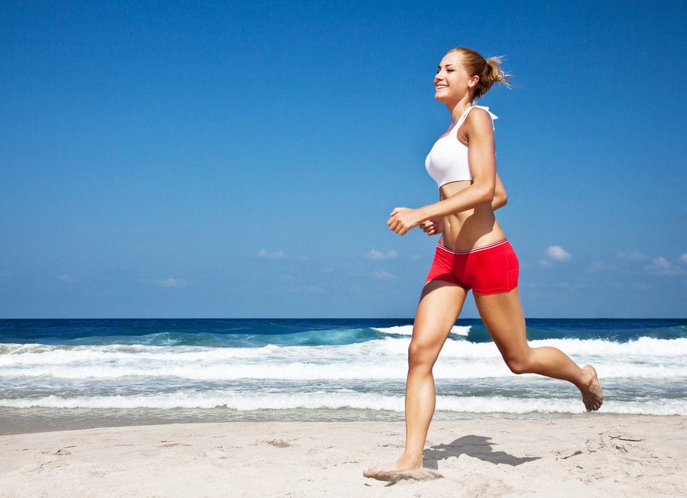 Woman running after Breast Augmentation