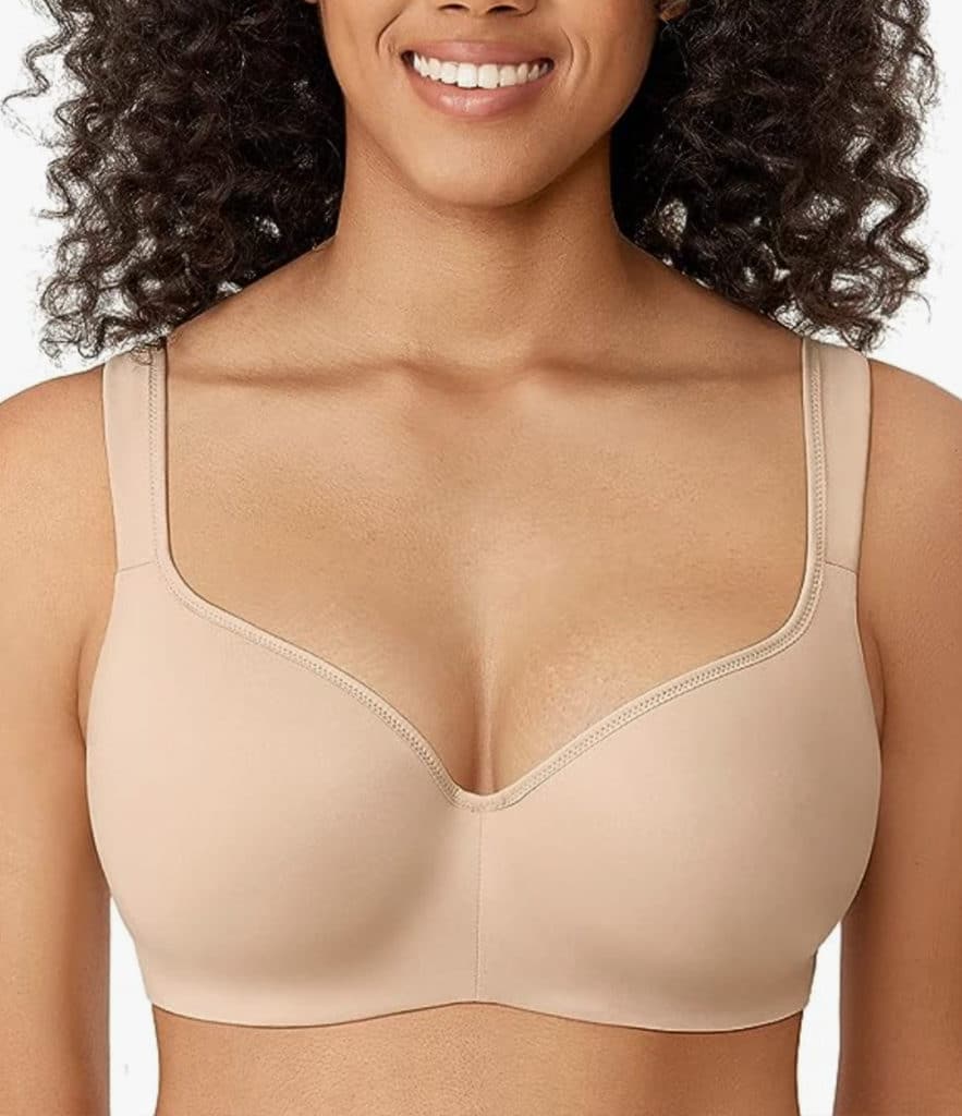 DELIMIRA Womens Balconette Bra Plus Size Full Coverage Tshirt Seamless Underwire Bras Back Smoothing